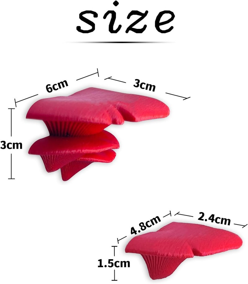 Daerky Jumping Spider Mushroom Shelf, Magnetically Concealed Jumping Spider Habitat,Serves As Enclosure Decorate Accessories for Spider Climbing Feeding and Platforms (Red) - Image 3